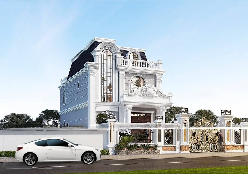 THIẾT KẾ KIẾN TRÚC BIỆT THỰ 2 TẦNG CỔ ĐIỂN - QUẬN 12 - TP.HCM